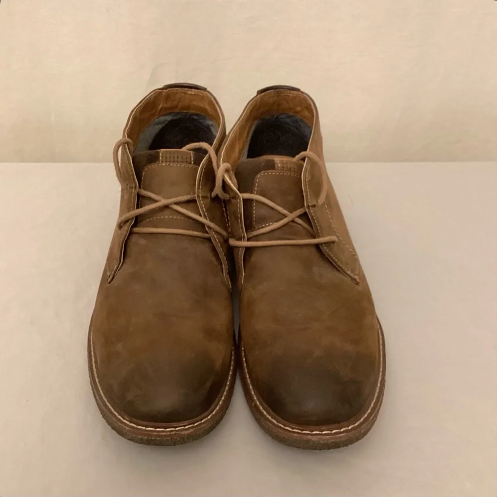 Lucky Brand 11.5 Chukka Leather Ankle Boots Brown Men’s Shoes Logo Lace Up